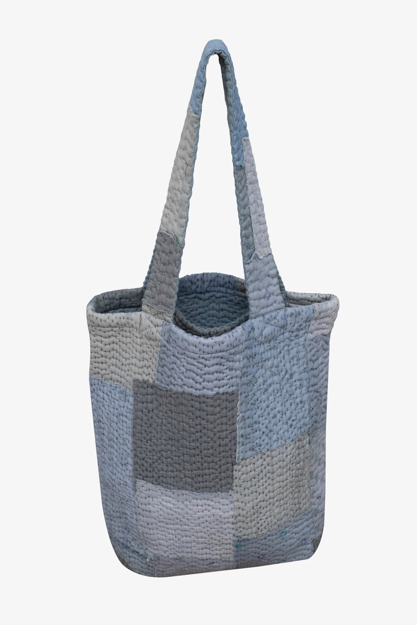 Mosaic Fray Handmade vintage Kantha Tote Bag- Hydrangea