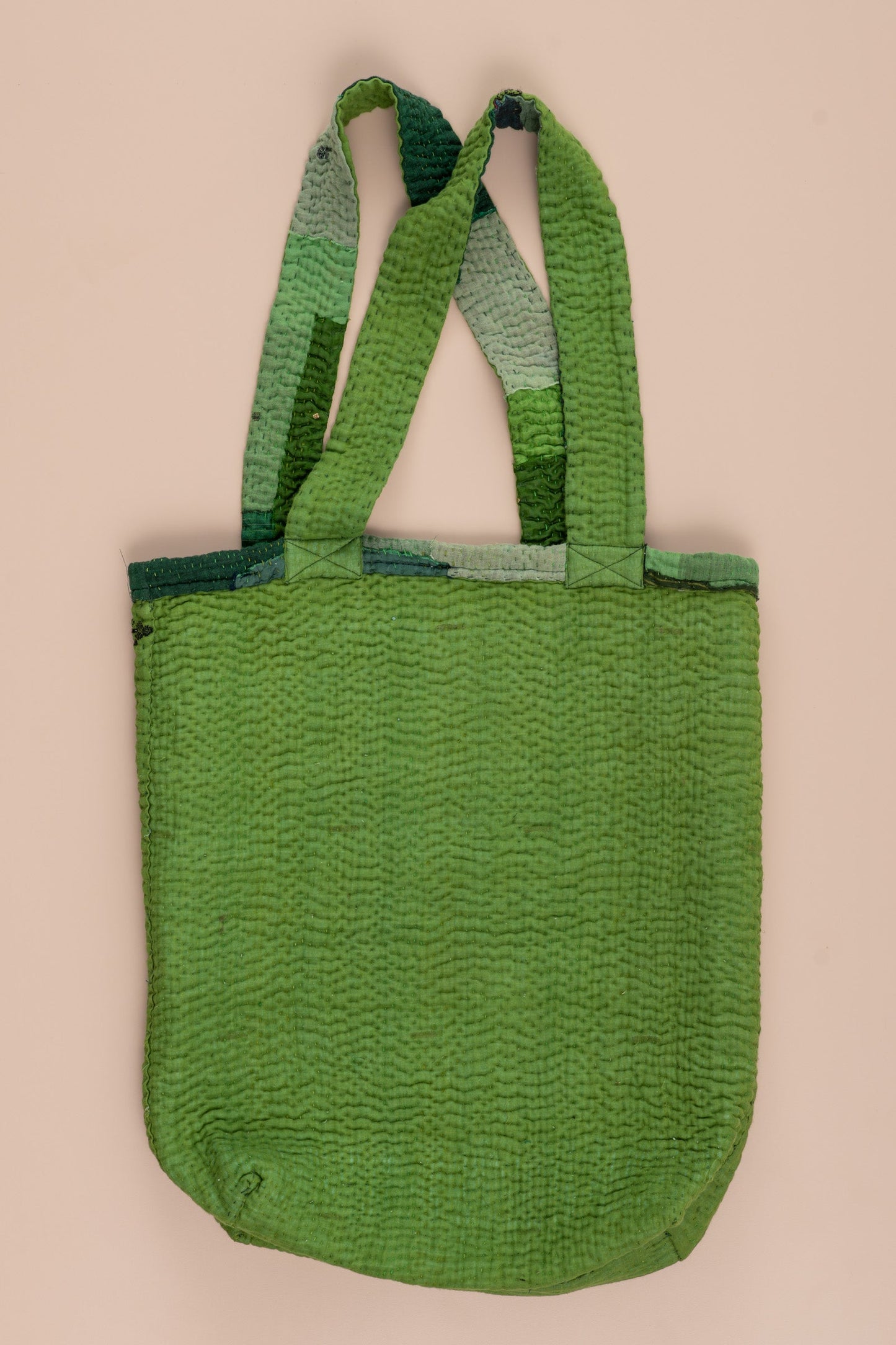 Landscape Handmade vintage Kantha Tote Bag - Green