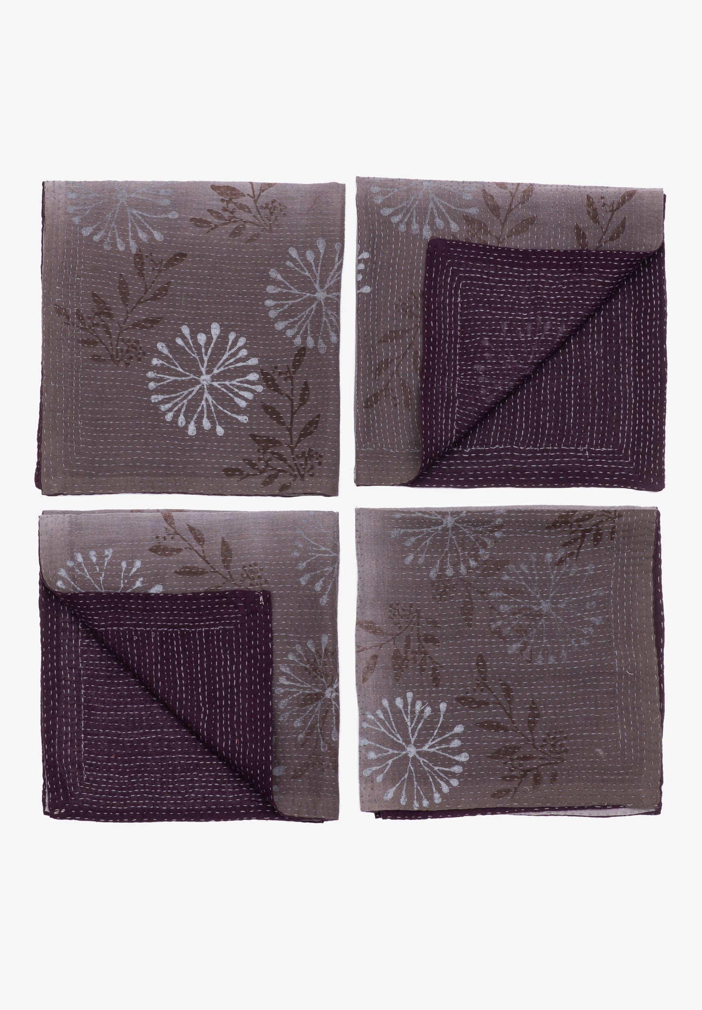 Ombre Handmade Kantha Napkin - Chocolate (SET OF 2)
