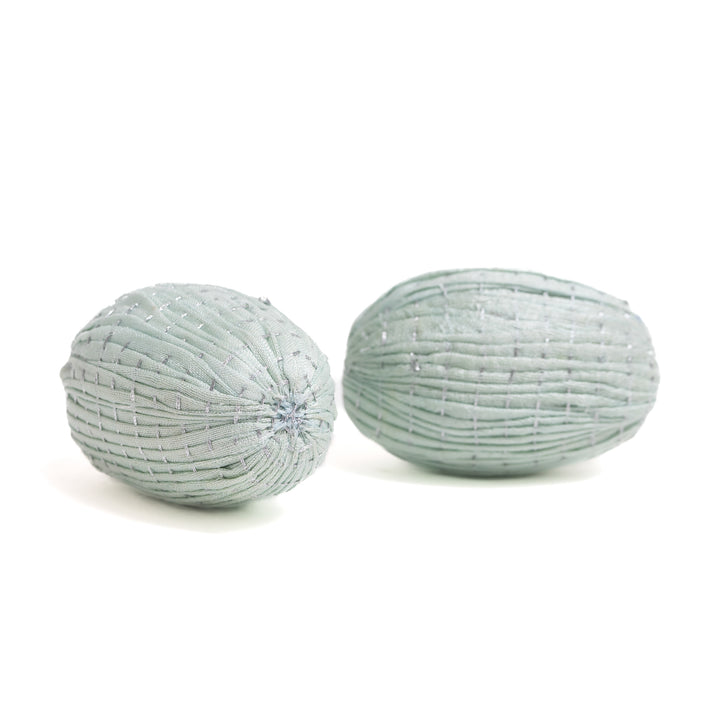 Pastel Sage Easter Kantha Egg Ornament