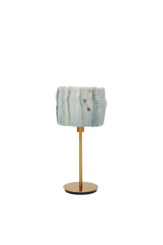 Sage Saree Pleated  Blue - Night Lampshade