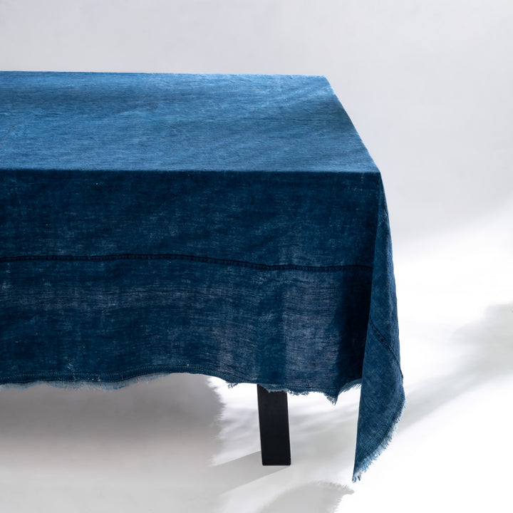 Linen Mud  Dye Kantha Night Sky Table Cover