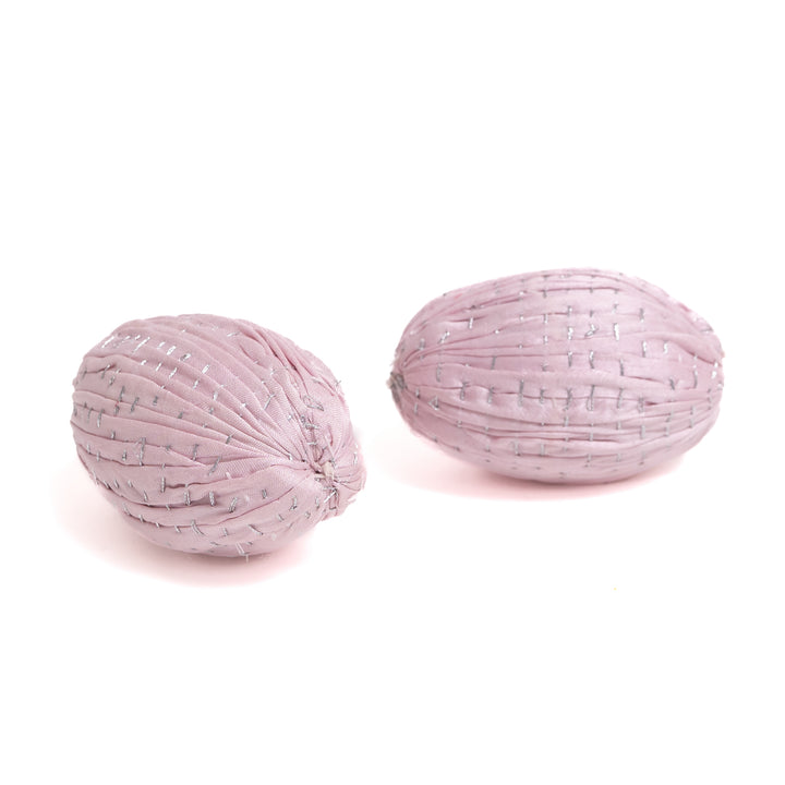 Pastel Pink Easter Kantha Egg Ornament.