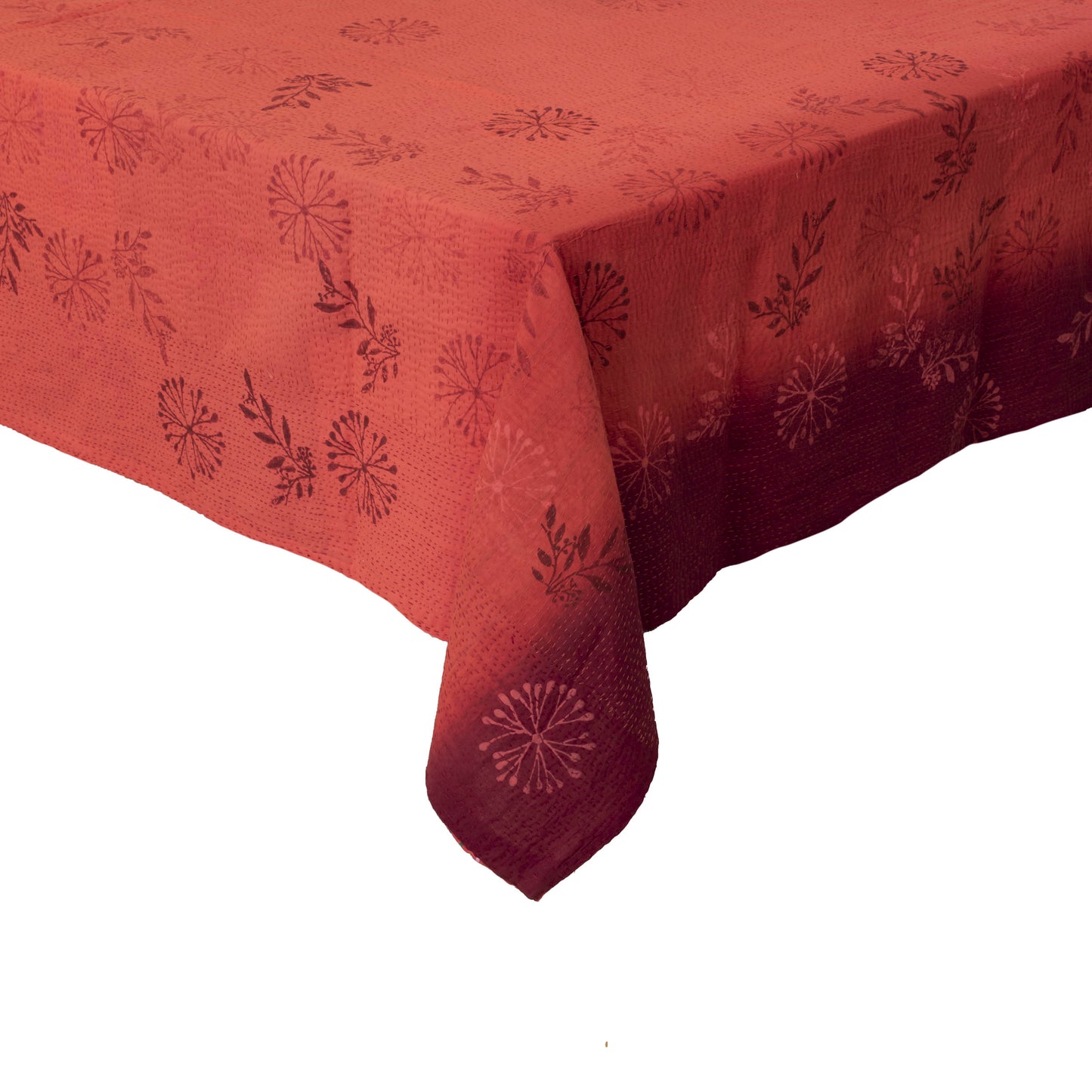 Ombre Patch Vintage Cotton Kantha Table Covers - Orange
