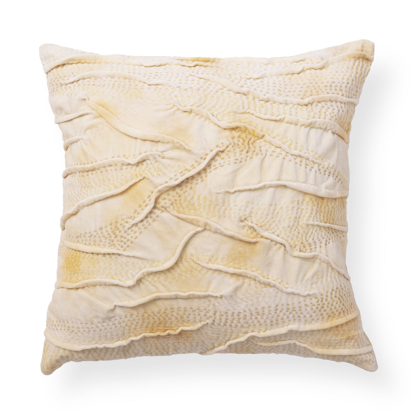 New Dawn Wavy Tuck Velvet Cushion