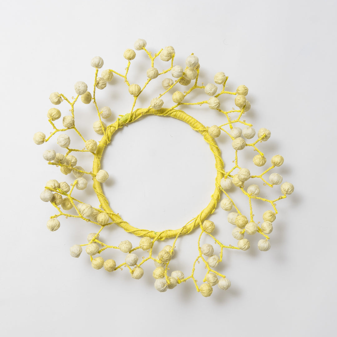 Pastel Yellow Kantha Wreath