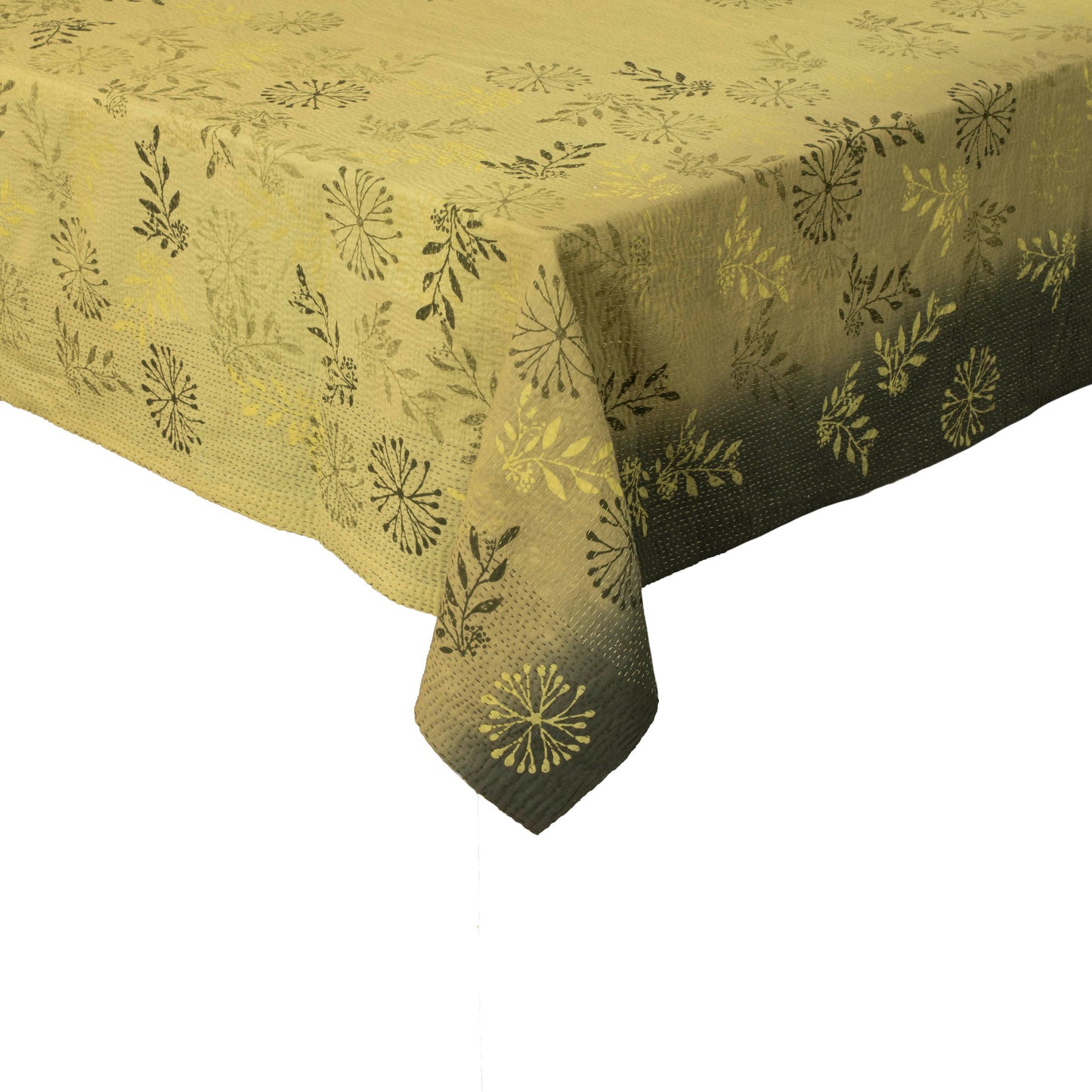 Ombre Patch Vintage Cotton Kantha Table Covers - Green