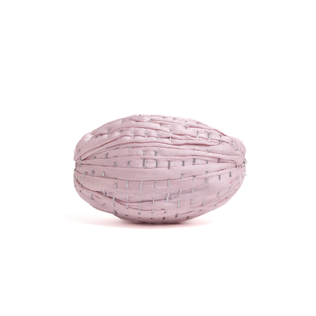 Pastel Pink Easter Kantha Egg Ornament.