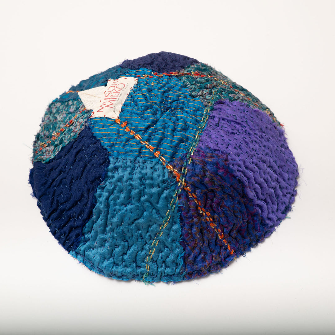 Night Sky Kantha  Shallow Rose Bowl