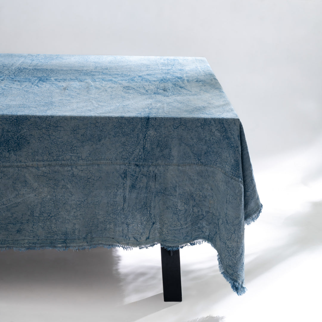 Linen Mud  Dye Kantha Night Sky Table Cover