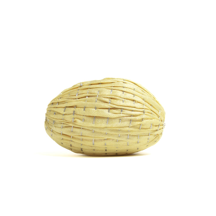 Pastel Yellow Easter Kantha Egg Ornament