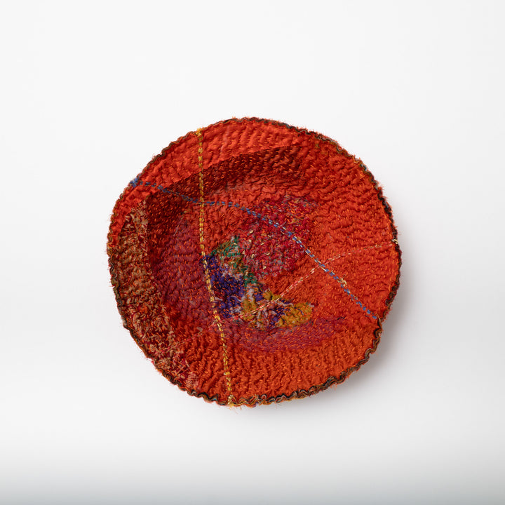Carrot Shallow Rose Kantha Bowl