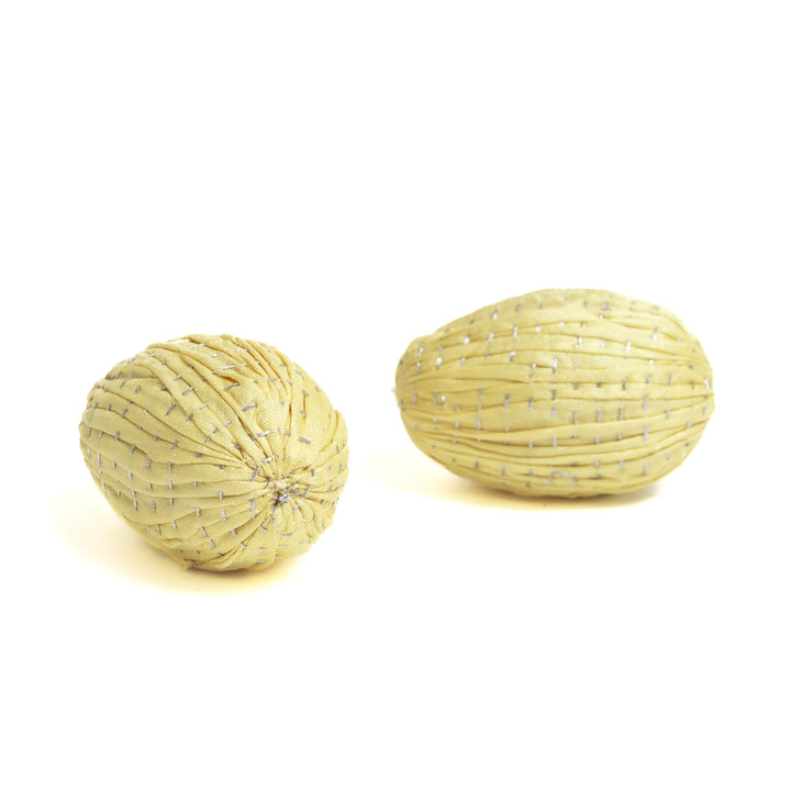 Pastel Yellow Easter Kantha Egg Ornament
