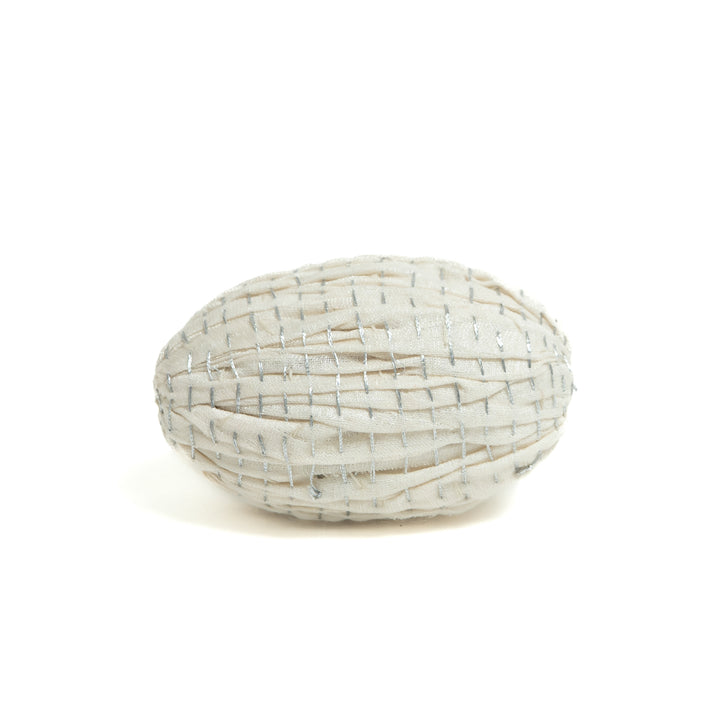 Pastel Ivory Easter Kantha Egg Ornament