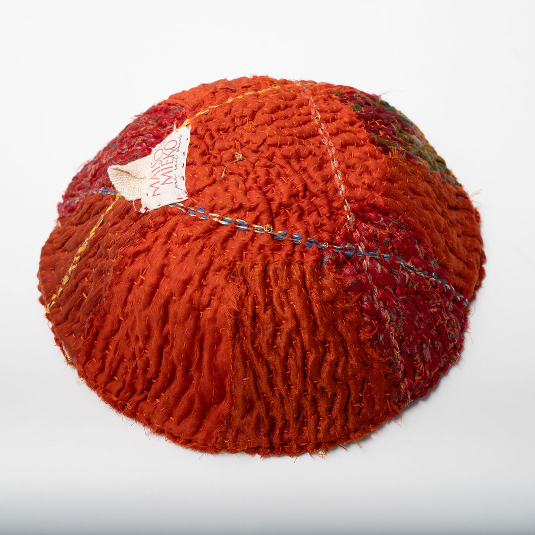 Carrot Shallow Rose Kantha Bowl