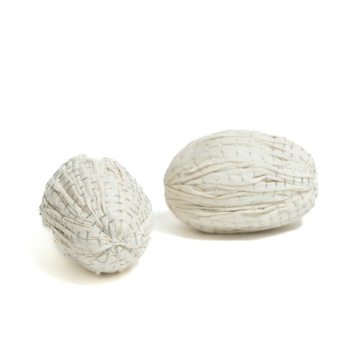 Pastel Ivory Easter Kantha Egg Ornament