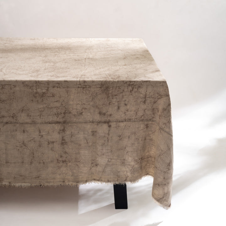 Linen Mud Dye  Kantha  New Dawn Table Cover