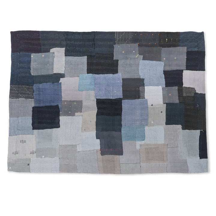 Landscape Handmade vintage Kantha Quilts - Black