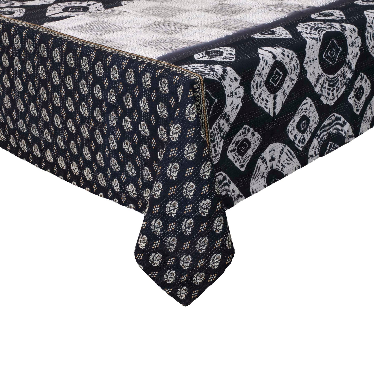 VINTAGE COTTON KANTHA TABLE COVERS - 006