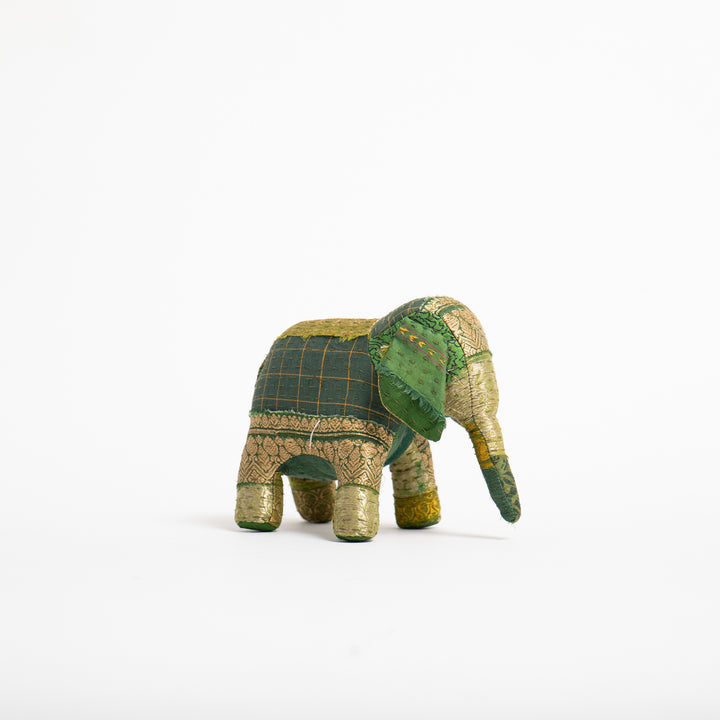 Green Jewel Striped Elephant Soft Toy