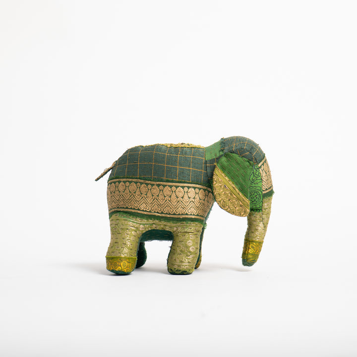 Green Jewel Striped Elephant Soft Toy