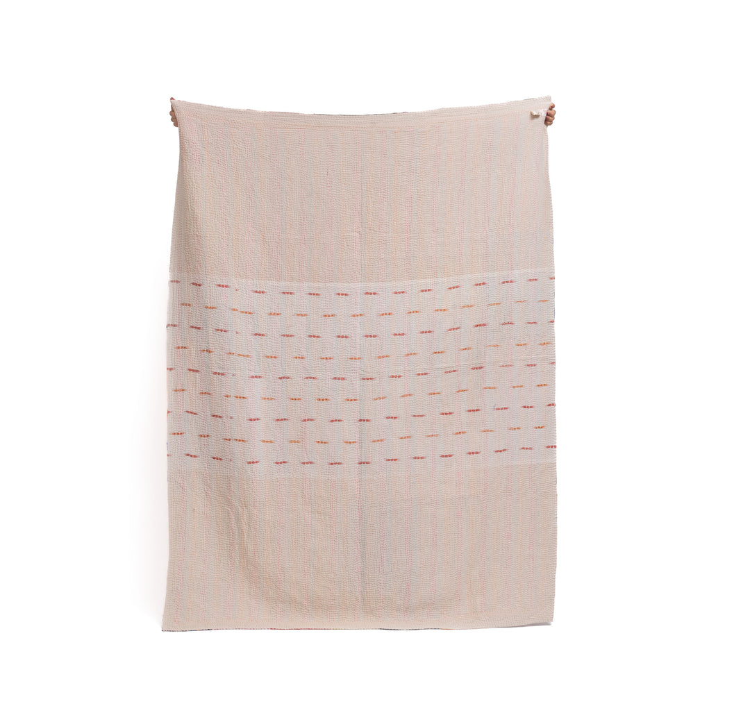 Multi Color Fray Patch Kantha Throw