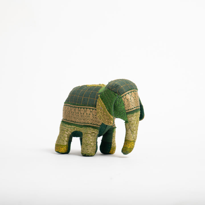 Green Jewel Striped Elephant Soft Toy