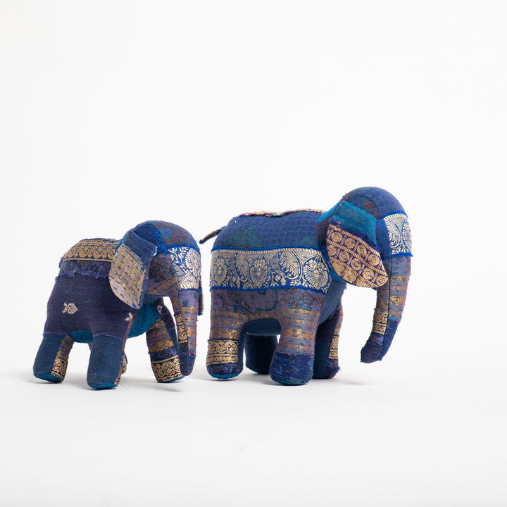 Blue Jewel striped Elephant Soft  Toys