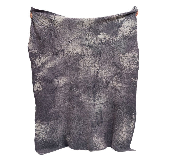 Grey Mist Melange Wool Mud Dye throw