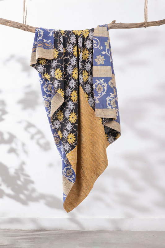 Vintage Cotton Kantha Throw #0040