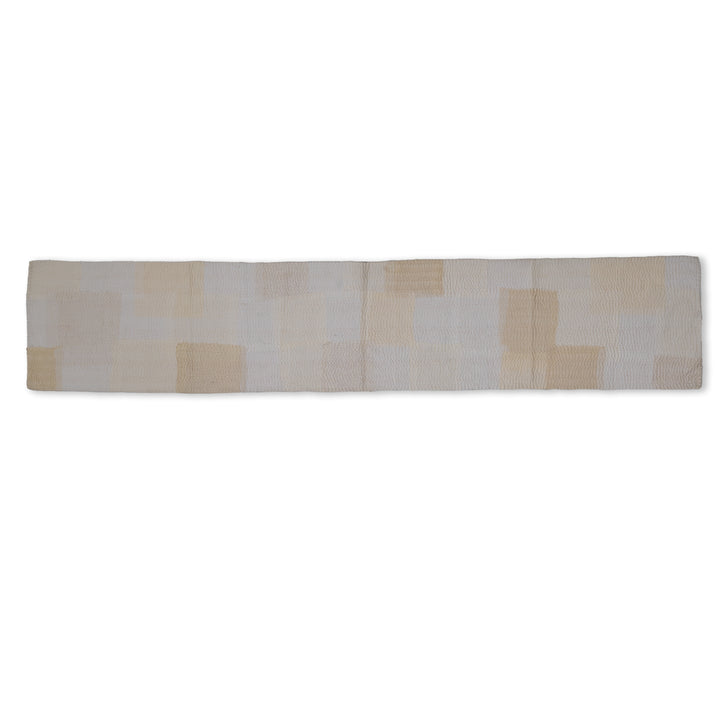 Chemin de table Kantha vintage Mosaic Fray Patch - Chou-fleur