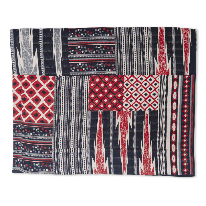 Monotone Ikat Handmade Vintage Kantha Throw - Red