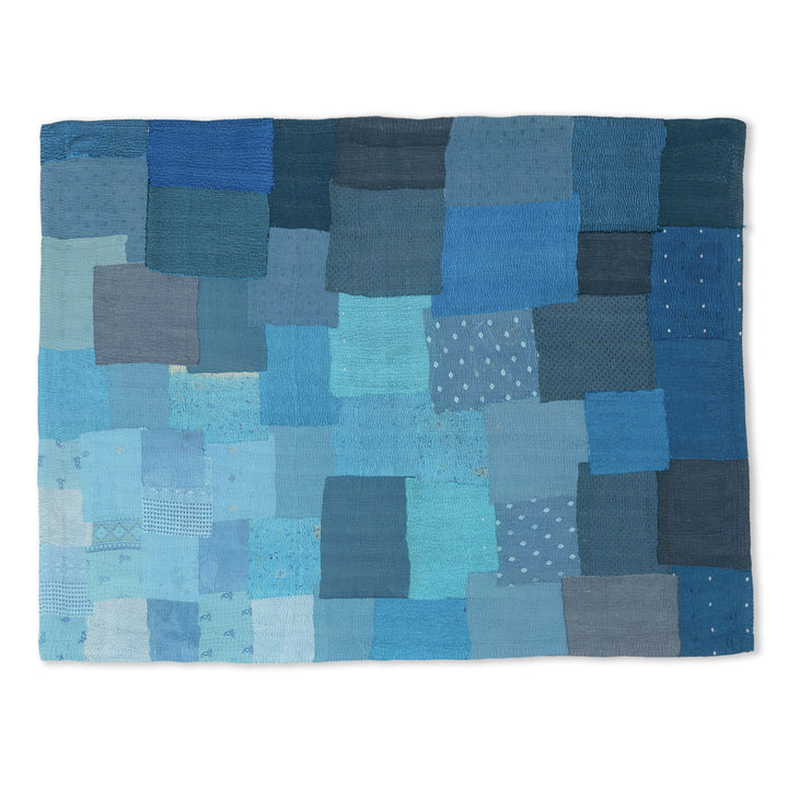 Night Sky Fray Patch Kantha Throw