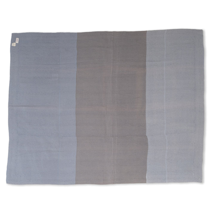 Mosaic Fray Handmade Vintage Kantha Throw -Hydrangea -