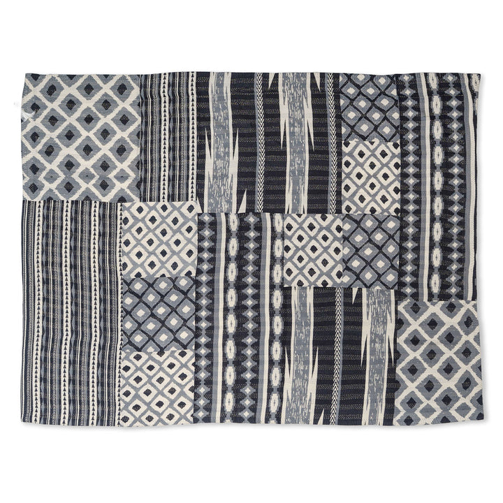Monotone Ikat Handmade Vintage Kantha Throw - Black