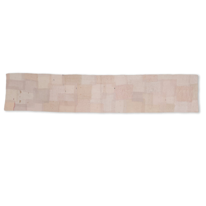 Mosaic Fray Patch vintage Kantha Table Runner - Shallot