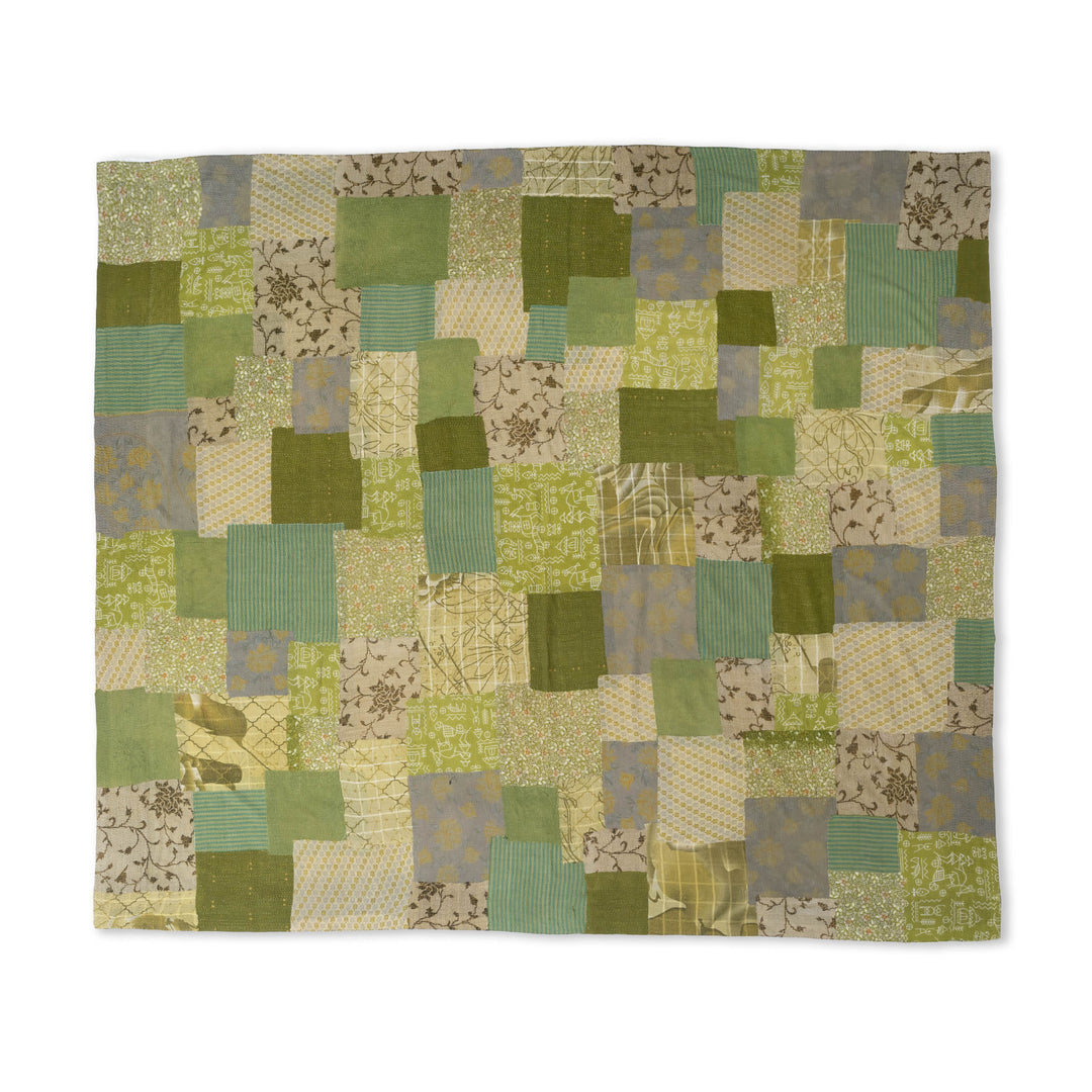 Ombre Patch Vintage Cotton Kantha Table Covers - Green