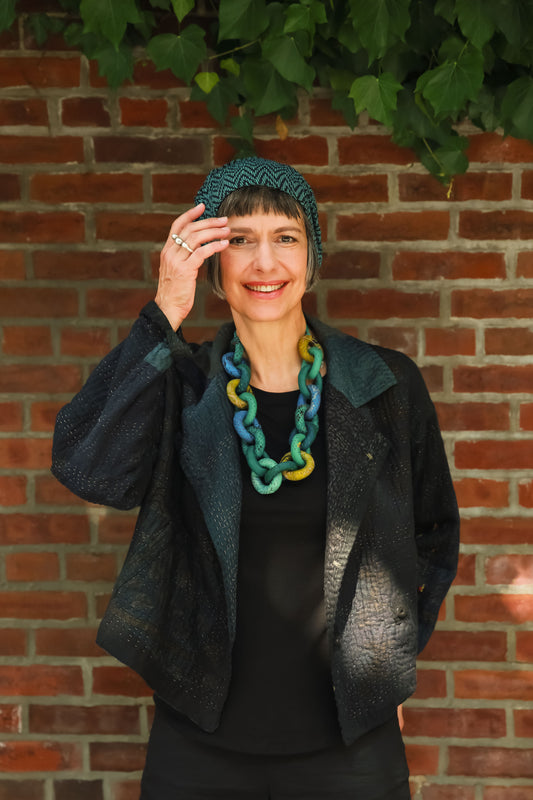 SOHO BAMBOO KANTHA PATCHWORK HAT - bo4880-tuq -