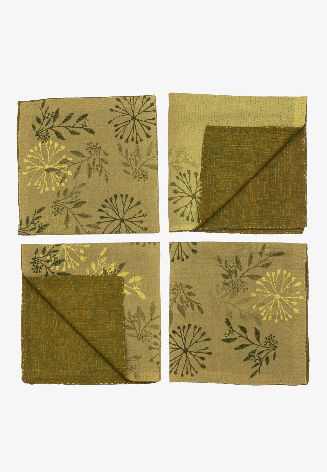 Ombre Handmade Kantha Napkin - Green (Set of 2)