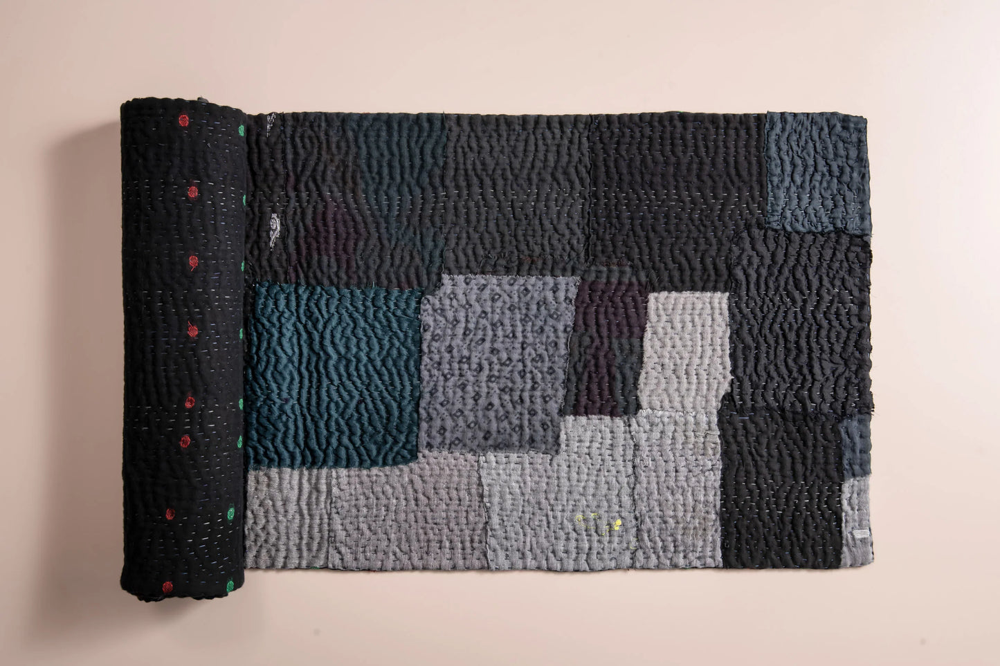 Landscape Handmade Vintage Kantha Table Runner -Black