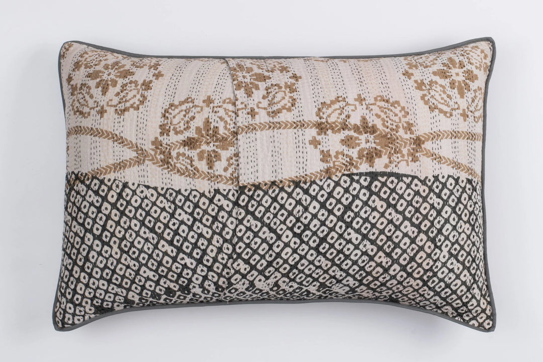 Kimono Print  Black Pillow