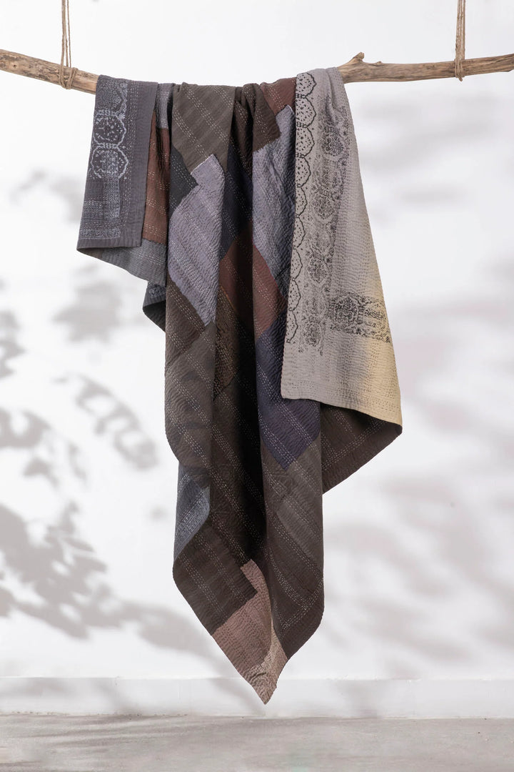 Ombre With Fray Patch Handmade Vintage Quilts - Yellowstone