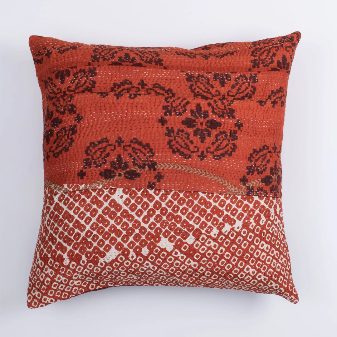 Vintage Kimono Print  Orange  Cushion