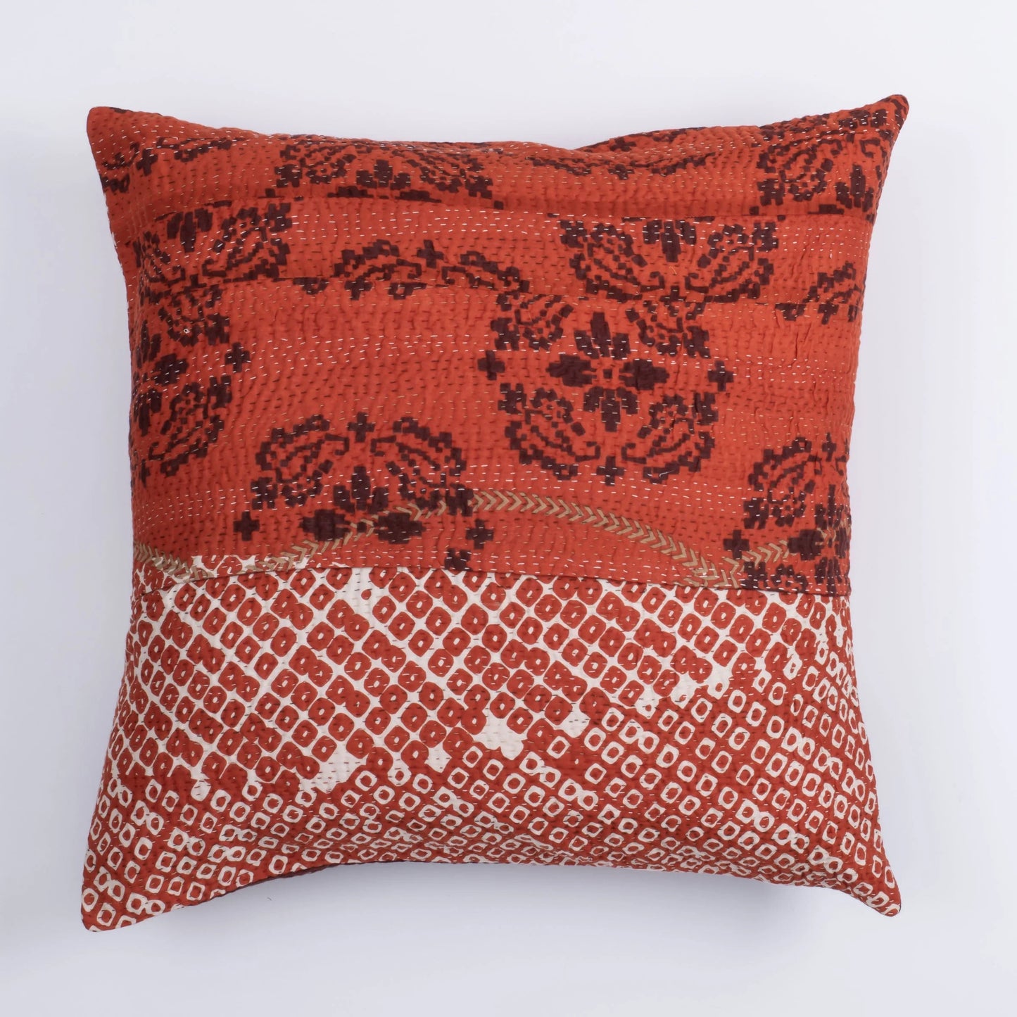 Vintage Kimono Print  Orange  Cushion