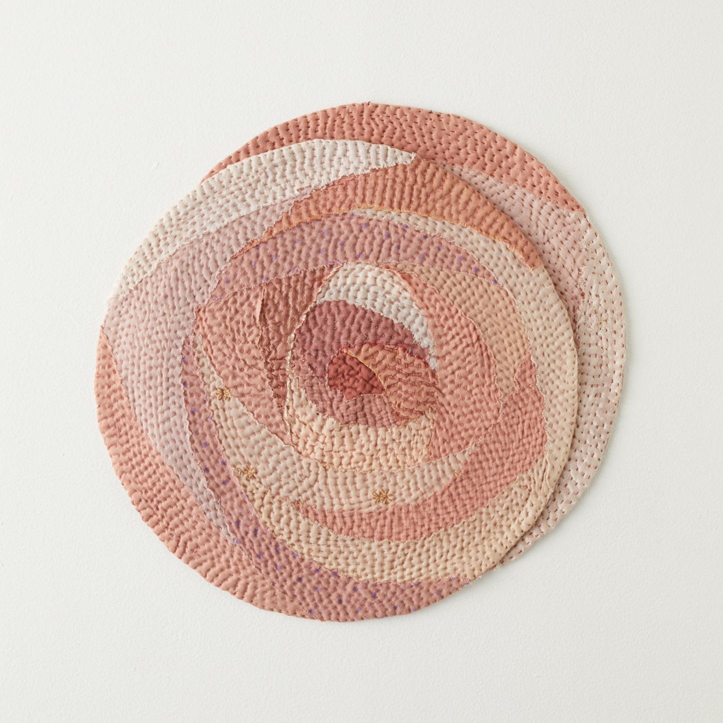 Ash Rose fray patch kantha  Placemat (Set of 2)