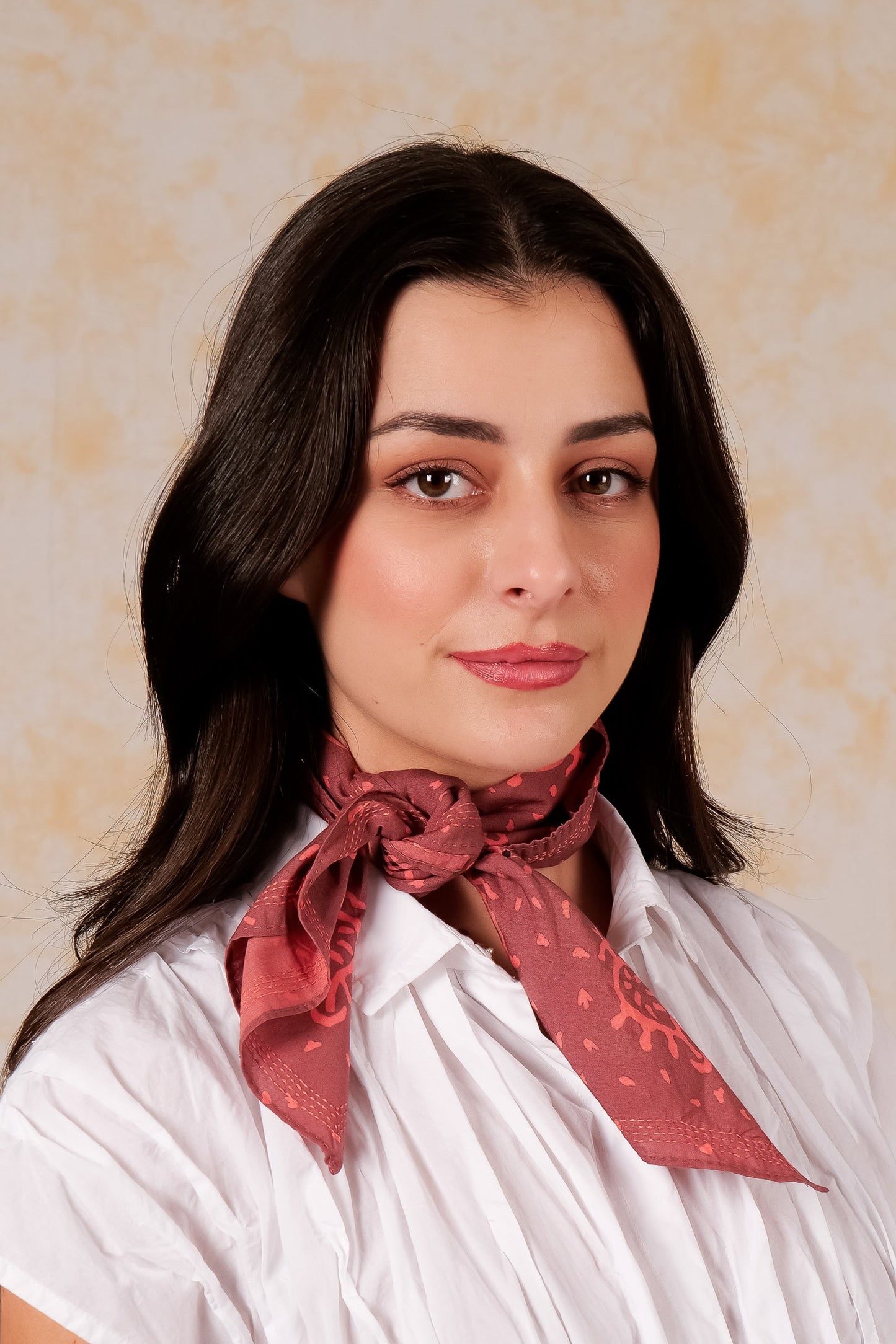 Bandana  Handmade Cotton Square kantha - Orange