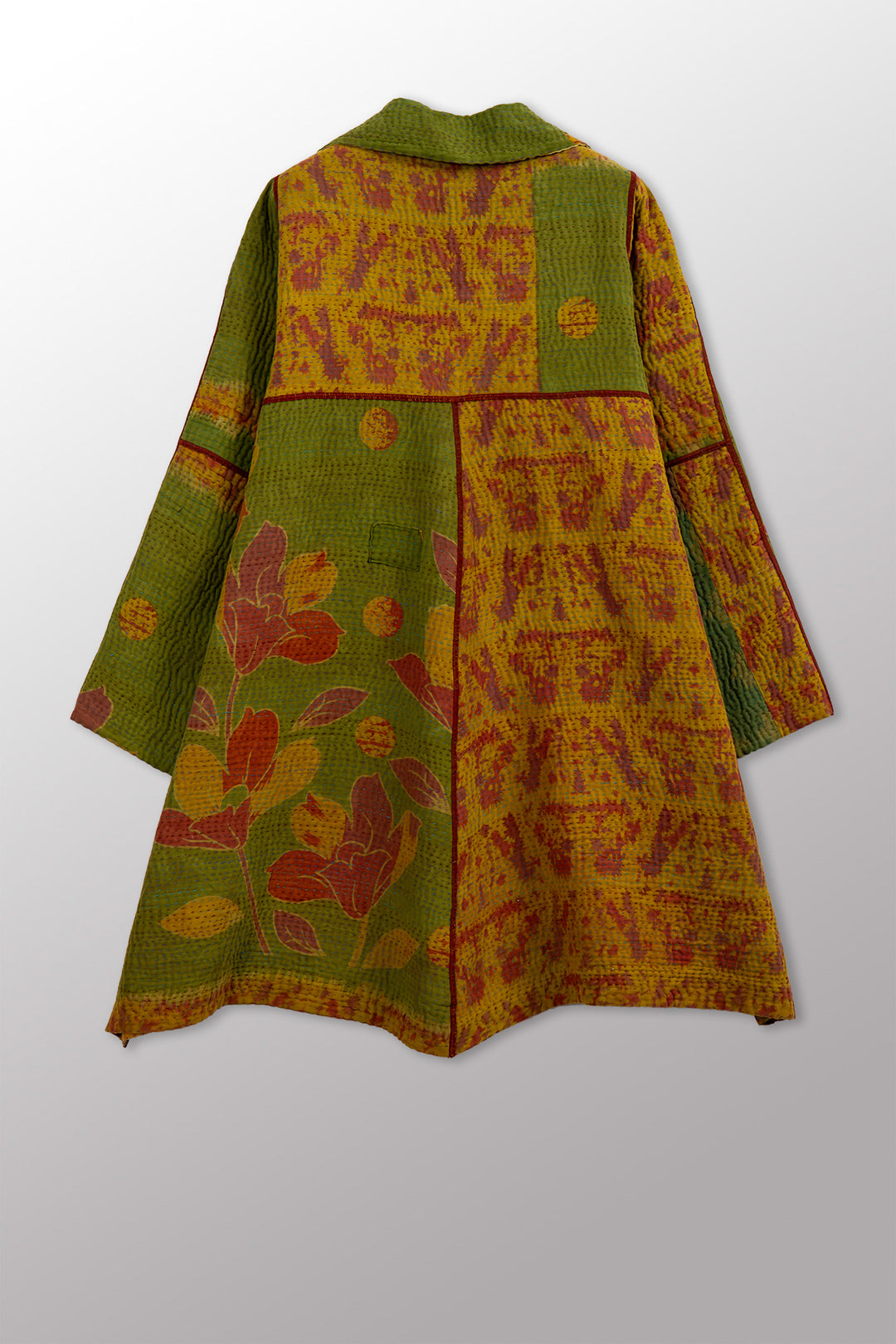 COTTON OVERDYE KANTHA A-LINE DUSTER - ov4311-cylw001a -