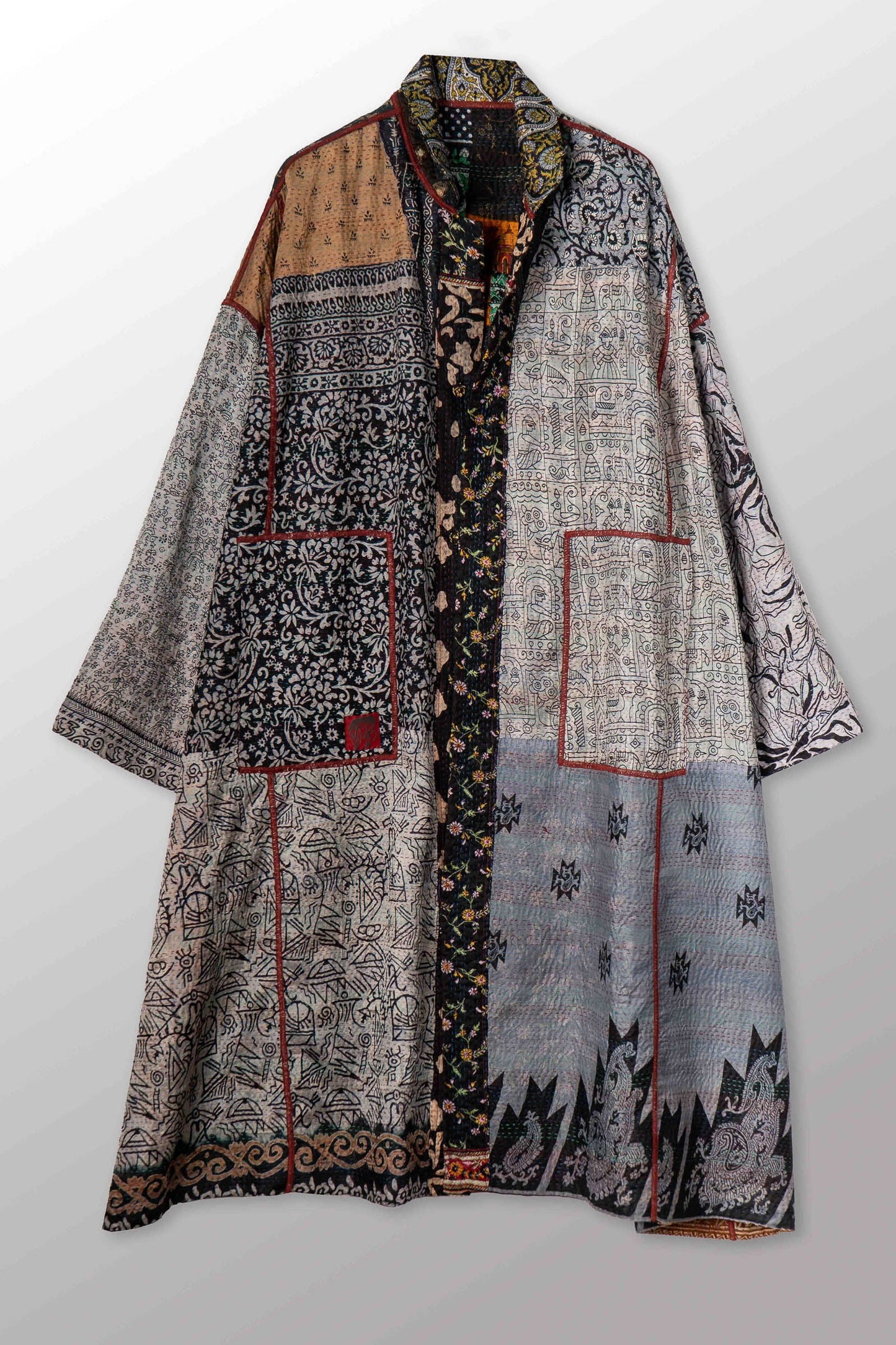 VINTAGE SILK KANTHA NEW OVERSIZED COAT - sv2342-0009a -