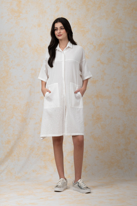 PINTUCK-DRESS-SHIRT DRESS - bl-tk1429-ivy-