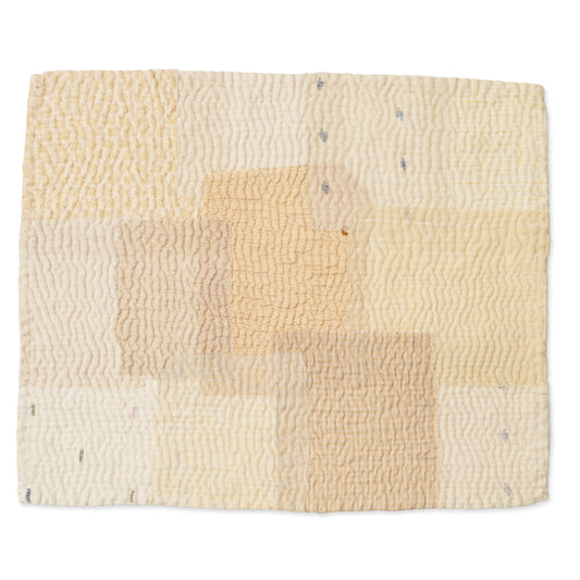 Mosaic Fray Handmade Kantha placemats (set of 2)   - Ivory